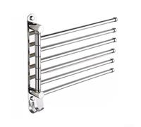 Wall Mounted Towel Rack 5 Bar Rotating Silver(Six rids) | 5-bar rotating design, stainless steel build, rust resistant, fits small bathrooms, easy air dry