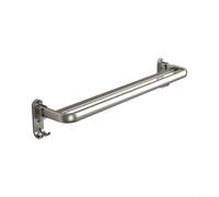 Wall Mounted Towel Rack With Hooks Foldable Space Saving Shelf