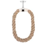 Wall Mounted Towel Ring with Woven Iron Rope Holder | Rustic Boho Decor, Hand Woven Macrame Style, Compact Storage for Hand Towels and Wash Basin Areas Random Style