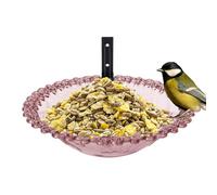 Wall-Mounted Transparent Bird Bath - 9-Inch Flower-Shaped Bird Bath Basin with Detachable Tub - Outdoor Garden Hanging Waterer and Feeder