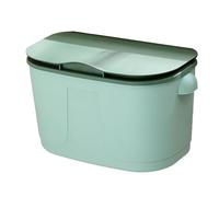 Wall Mounted Trash Can Folding Hanging Garbage Bin with Cover Cap (Green)