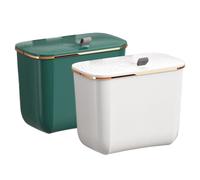 Wall Mounted Trash Can with Lid - Narrow Trash Can, Kitchen Organics Bin | Over the Door Waste Bin, Compost Basket with Bags, Mountable Dustbin for Kitchen Counter, Under Sink, Office Use, Cabinet