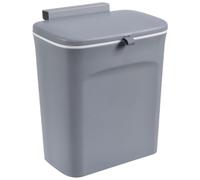 Wall Mounted Trash Can with Sliding Lid for Kitchen and Bathroom Use PP Space Saving Waste Bin for Cabinet Door or Wall Mounting Home Organization (Gray, 10.24 × 6.30 × 11.61 in)