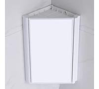 Wall-Mounted Triangle Medicine Cabinet with Mirror Door Aluminum Bathroom Storage nizer for Bathroom Laundry Room Kitchen - White Finish