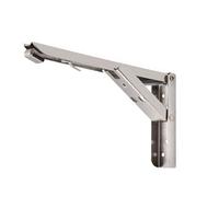 Wall Mounted Triangle Shelving Brackets Collapsibl Steel Folding Triangle Bracket 2 Pack Wall Mount Shelf Bench Table Multicolor 8-14 Inches(Silver 14 Inch)