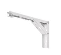 Wall Mounted Triangle Shelving Brackets Collapsibl Steel Folding Triangle Bracket 2 Pack Wall Mount Shelf Bench Table Multicolor 8-14 Inches(White 8 Inch)