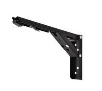 Wall Mounted Triangle Shelving Brackets Collapsibl Steel Folding Triangle Bracket 2 Pack Wall Mount Shelf Bench Table Multicolor 8-14 Inches(Black 14 Inch)