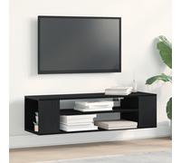 Wall-Mounted TV Cabinet - Black Oak, 100x30x26.5 cm, Engineered Wood Berkfield Home Black One Size