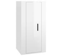 vidaXL Wall Mounted TV Cabinet High Gloss White 40x34,5x80 cm, White