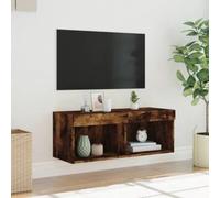 Wall Mounted TV Cabinet Media Entertainment Television RGB LED Lights Wall Unit