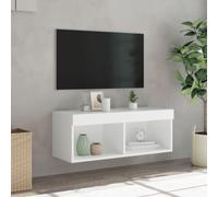 vidaXL TV Cabinet with LED Lights TV Stand Media Cabinet TV Console Unit White