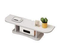 Wall-Mounted TV Shelf Floating TV Stand in High-De Material with Cable ment for DVD/Blu-Ray Player Satellite Box - White 80cm