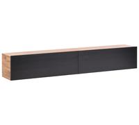 Beliani Wall Mounted TV Stand GLADSTONE Brown/ Black, Black