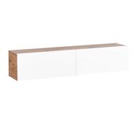 Beliani Wall Mounted TV Stand GLADSTONE Brown/ White, White