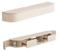 Wall-Mounted TV Stand with Ambient Lighting, Adjustable Floating TV Console for Living Room, Long TV Unit with Shelf, Modern Entertainment Center, Stylish Wall Shelf Unit