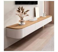 Wall-Mounted TV Stand with Storage, Solid Wood Media Console, Modern TV Shelf for 50"-85" TVs, Stylish Entertainment Center, 220cm Natural Finish, Multimedia Unit