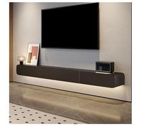 Wall Mounted TV StandFloating TV Shelf & SpaceSaving Entertainment Center with Storage for Bedroom & Living RoomStylish Black Design (180x20x18cm)