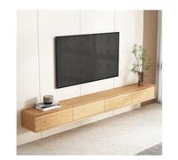 Wall Mounted TV StandSolid Wood Floating Shelf 63in Rectangular Design with Enclosed Storage Ideal for Living Room & Bedroom Entertainment Stylish Log Color 160/200/240cm Options