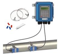 Wall Mounted Ultrasonic Flow Meter DN15-6000mm, Digital Flowmeter Counter with TM-1 Sensor, IP67 Waterproof, LCD Display for Water, Sea Water, Sewage, Oil, Alcohol, and Liquid Flow(SD No,DN50-700)