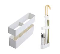 Wall-Mounted Umbrella Stand Holder - Pack of 2 Space-Saving Drip Tray for Entryway Home Office Dorm - Stylish White Design