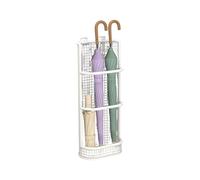 Wall-Mounted Umbrella Stand - Space-Saving Entryway Fits Behind Doors & Next to Shoe Cabinet Stylish White Design (20x10x46cm) - Perfect for Home & Office