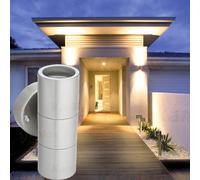 Wall Mounted Up Down Double GU10 LED Garden Outdoor IP44 Stainless Steel Mains