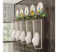 Wall-Mounted Urinal - 3 Piece Set, Toilet Partition Protection Divider for Men, Urinal Screen Wall Partition, Enhance Restroom Privacy, White