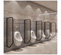 Wall Mounted Urinal Divider Screen, 2 Pcs Tempered Glass Privacy Baffle for Men's Restrooms, Ideal for Shopping Malls, Hotels, Restaurants & Bars, Black Finish