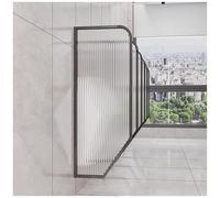 Wall Mounted Urinal Divider Screen Panel - 5 Pcs Tempered Glass Privacy Partition for Public Toilets, Ideal for Hotels, Schools, Shopping Malls - Black Urinal Baffle