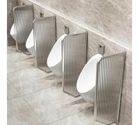Wall Mounted Urinal Partit Divider Stainless Steel e & s Panel Urinal Sn for Bathroom & Hotel 2pcs Urinal Partit Extender Modern Design Silver h