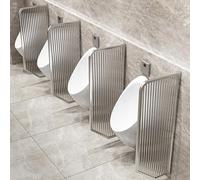 Wall-Mounted Urinal Partition Screen, Translucent Men's Toilet Accessories with Metal Border, No Exposed Screws for Bar and Office Use, 3PCS