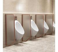 Wall-Mounted Urinal Partition, Tempered Glass & Stainless Steel, 4PCS Men’s Urinal for Hotels, Schools, Kindergartens, Malls, Public Spaces, Art Deco Style, Durable & Stylish