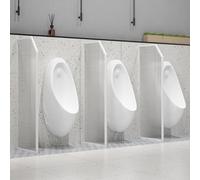 Wall-Mounted Urinal Partition, Translucent Glass Panels, Privacy Screen Divider for Public Spaces like Hotels, Schools, and Stations, 6 Pack