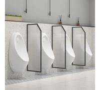 Wall-Mounted Urinal Partition, Translucent Glass Panels, Privacy Screen Divider for Public Spaces like Hotels, Schools, and Stations, 6 Pack