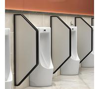 Wall-Mounted Urinal Partition - Translucent Glass & Stainless Steel Privacy Screen for Public Restrooms