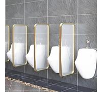 Wall-Mounted Urinal Screen 3Pcs - Toilet Partition Divider for Men’s PrivacyBathroom Partition Protector Gold Finish - Ideal for Commercial Restrooms