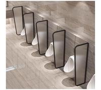 Wall Mounted Urinal Screen, Stainless Steel Toilet Partition Divider for Men, Privacy Baffle for Public Restrooms, Ideal for Schools, Bars, Hotels - 2 Pack, Black