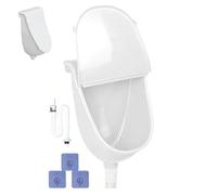 Wall Mounted Urinal With Lid - Adjustable Toilet Accessory, Leak-Resistant Bypass System, Portable Hygiene Device, Spill Control, Bathroom Light Fixture