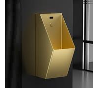 Wall-Mounted Urinals for Men, Stainless Steel Urinals, Intelligent Sensor Flush for Airport, Bars, Public Places(Gold)