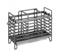 Wall Mounted Utensil Holder And Kitchen Counter Drying Rack, 2/3 Compartments Carbon Steel Cutlery Organizer With Removable Tray For Forks, Spoons, Chopsticks(3 Compartments)