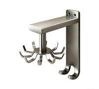 Wall Mounted Utensil Organizer Featuring 10 Rotatable Hooks Made from Space Aluminum for Long Term Kitchen Use (Gray)