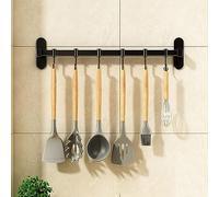 Wall Mounted Utensil Racks,Kitchen Hanging Rail,Kitchen Utensil Holder, Pots and Pans Hanging Rack Rail with 6 Hooks, Wall Mounted Utensil Hangers for Kitchen(Size :6 hooks) ( Color : Onecolor , Size