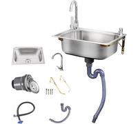 Wall-Mounted Utility Sink with Filter Basket - Space-Saving Design for Laundry Garage or Workshop - Easy Installation Heavy-Duty Plastic Construction