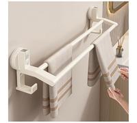 Wall-Mounted Vacuum Absorption Towel Holder - Removable Aluminum Double Rods, Waterproof & Sturdy Design, Ideal for Hanging Towels, Space-Saving Bathroom Accessories.
