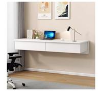 Wall-Mounted Vanity Table Writing Desk, Wooden Computer Desk, Floating Storage Shelf with Drawer, Space Saving, for Makeup Room Bedroom Study