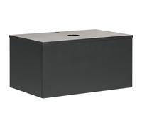 Beliani Wall Mounted Washbasin Cabinet Alzira 80 Cm Black, Black