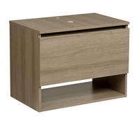 Wall Mounted Washbasin Cabinet NATAL 60 cm Light Brown