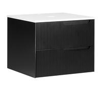 Wall Mounted Washbasin Cabinet QUINTELA 60 cm Black