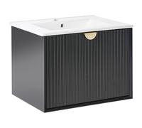 Wall Mounted Vanity Unit with Basin BONAIRE 60 cm Black