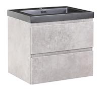 Wall Mounted Vanity Unit with Basin CARDIEL 60 cm Grey